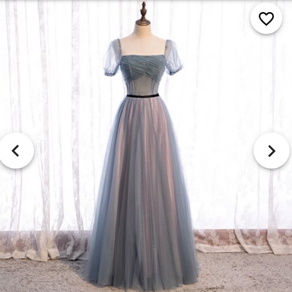 Victorian Style Long Tulle Formal Dress
